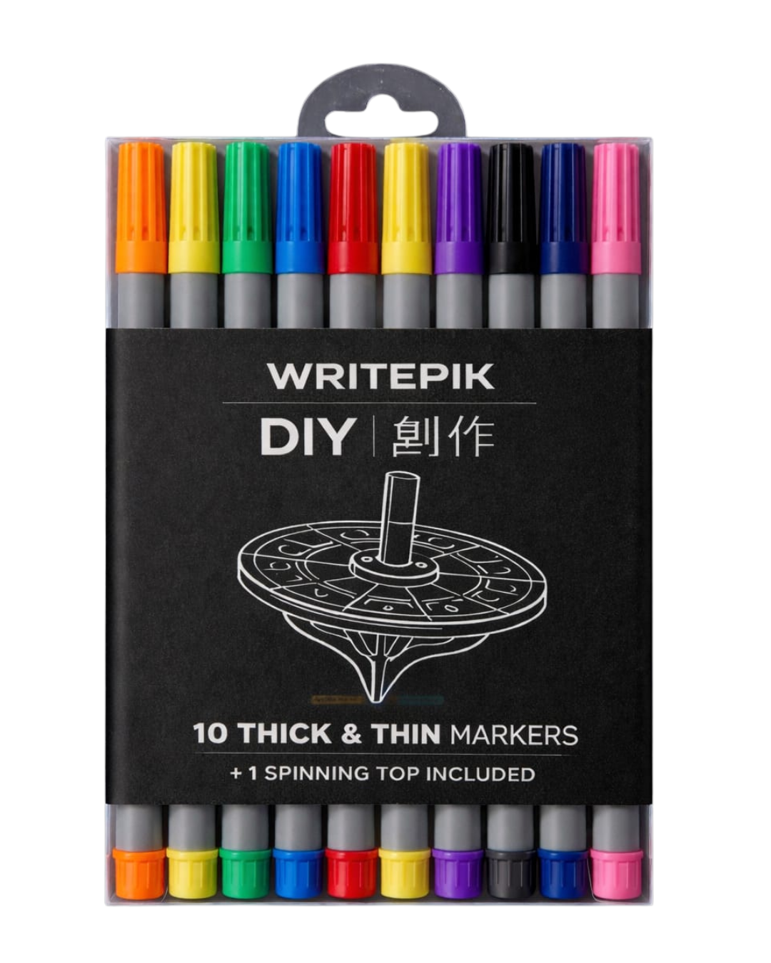 Writepik Thick & Thin Markers, 12 colors + DIY Spinner, 24 packs