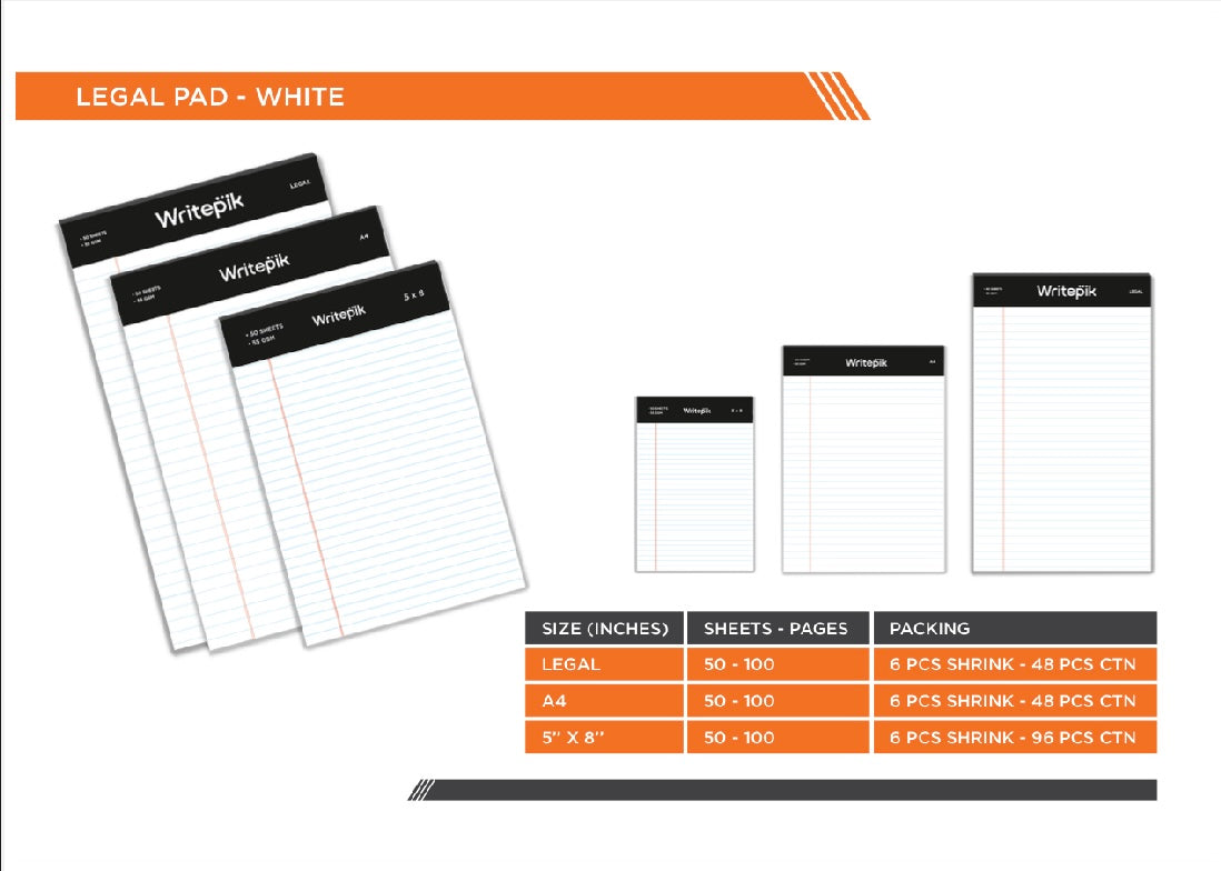 Legal pad - White, 48 pcs