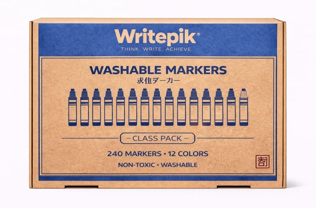 Washable Markers Class pack of 240 Markers, 12 colors