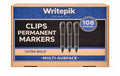 Clips Permanent Marker, Ultra Bold, Multi surface, Pack of 108 Markers