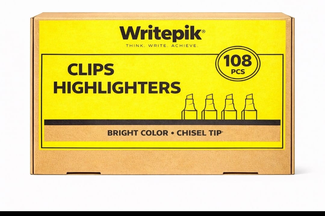 Clips Highlighters 108 pcs, Bright Color, Chisel Tip