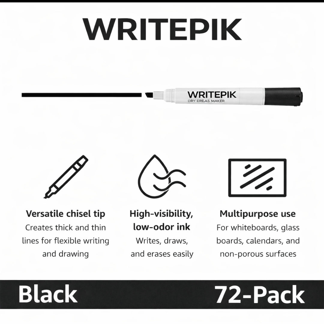 Sumo Dry Erase Markers, 72 pcs. Low Odor, Extra Bold Tip