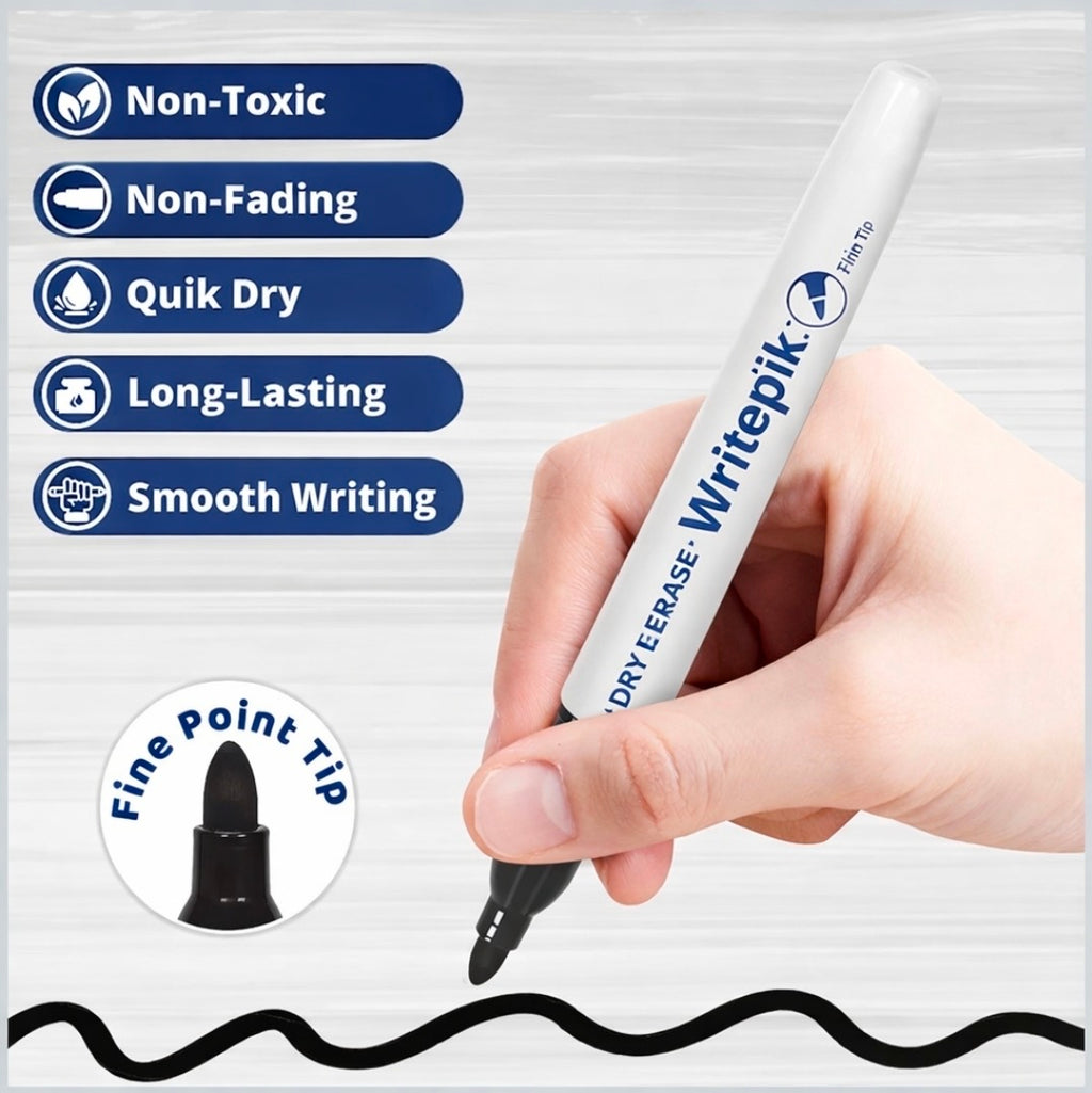 Clips Dry Erase Markers, Low Odor, Easy Wipe, Pack of 108 Markers